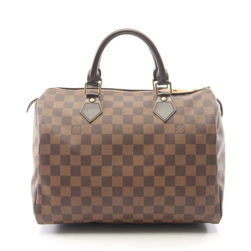 Louis Vuitton Speedy Damier Ebene Brown Handbag Canvas Leather Brown